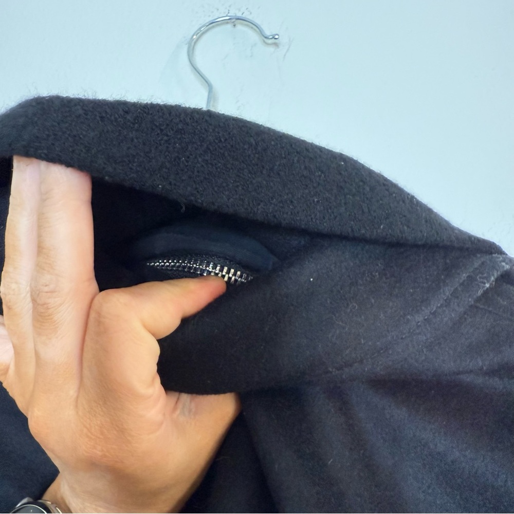 Tibi Recycled Wool Cashmere Double Collar Liam Jacket size small in black - Picture 16 of 16